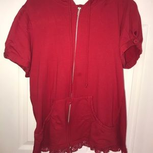 Torrid red short sleeved sweatshirt